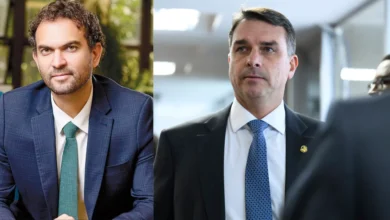 Felipe Nunes e Flávio Bolsonaro (Foto: Divulgação | Andressa Anholete/Agência Senado)